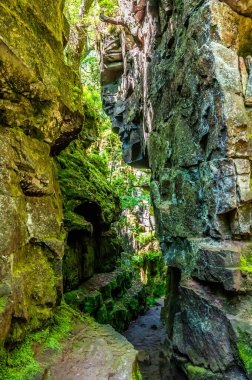 Yazın Gradbach, Staffordshire yakınlarındaki Luds Kilisesi 'nin girişinde bir manzara