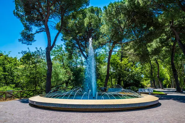 Stock image A view towards the fountain in  Castel San Pietro Terme, Italy  in summertime