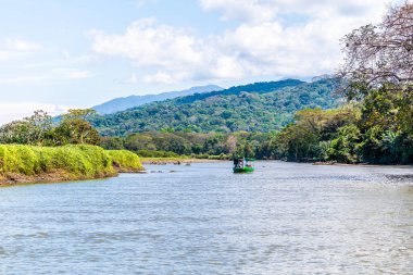 İlkbaharın başlarında Kosta Rika 'da Tarcoles Nehri' nin aşağısına bakan bir manzara