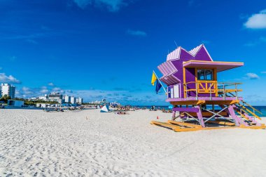 Baharda Miami 'de Güney Sahili' nin alt kısımlarında bir manzara.