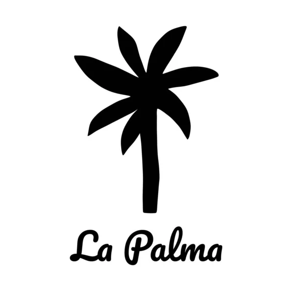 Silhueta Palma Exótica Desenhada Mão Estilo Minimalista Moderno Ícone Palmeira — Vetor de Stock