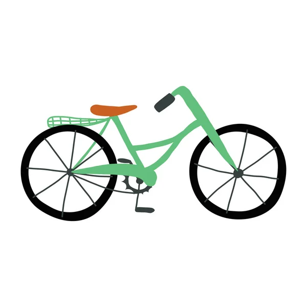Ein Niedliches Mintfarbenes Fahrrad Jugendliche Klassisches Oder Retro Elektrisches Stadtrad — Stockvektor