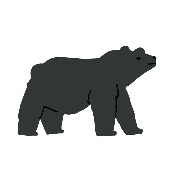 Retrato Vista Lateral Urso Pardo Malaio Urso Preto Grande Ilustração — Vetor de Stock