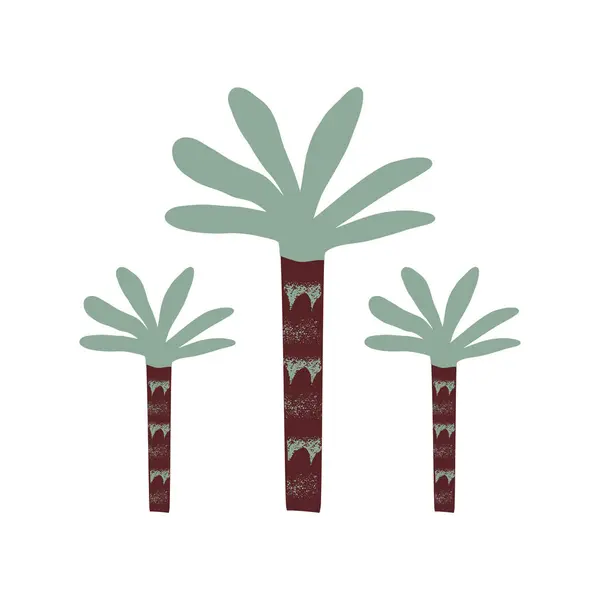 Niedliche Folkloristische Handgezeichnete Moderne Palmen Lustige Kindisch Moderne Exotische Pflanze — Stockvektor