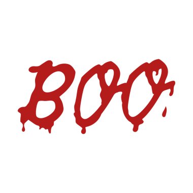 Lanet olası mesaj Boo, Cadılar Bayramı 'nın ürkütücü sıvı harf taklidi. Vektör tipografisi izole edilmiş illüstrasyon, t-shirt baskı tasarımı.