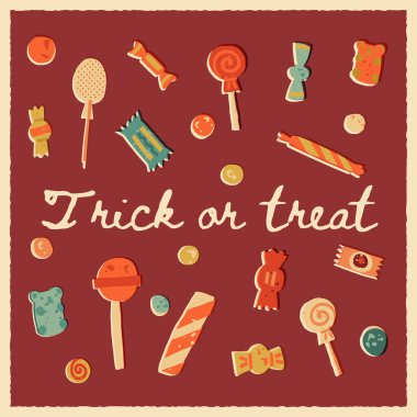 Arkaplanda şeker ya da şekerleme damlatan kanlı bir metin, Cadılar Bayramı 'nın ürkütücü kart tasarımı. Vektör tipografi afişi, poster, sanat baskısı tasarımı.