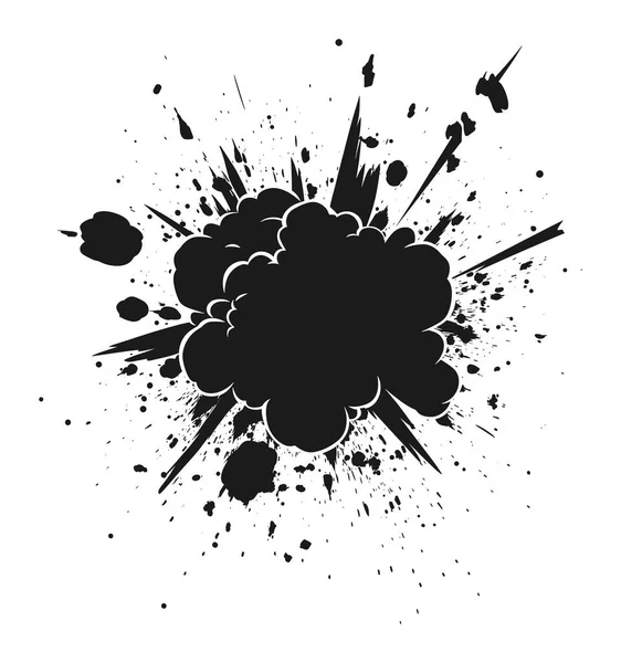 Black White Comic Style Explosion Splatter Burst Effects Dynamic Action — Stock Vector