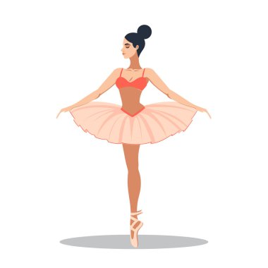 Resimlerde dans eden kadın balerin resmediliyor. Pembe etekli balerin puanlı ayakkabılar giyerek klasik dansı cezbediyor. Zarif duruş profesyonel dansçı, performans