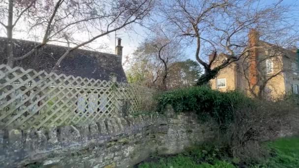 Fal Kerítés Házon Kívül Kerítéssel Oxfordban Falu Búzakerítés — Stock videók