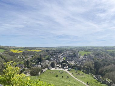 Corfe Castle village, Dorset, England, United Kingdom, Europe clipart