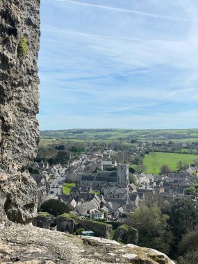 View to Corfe Castle, Dorset, England clipart