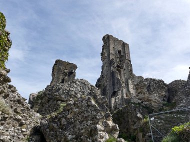 View to Corfe Castle, Dorset, England clipart