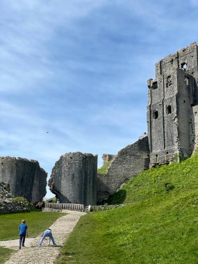 View to Corfe Castle, Dorset, England clipart