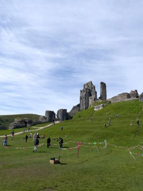 View to Corfe Castle, Dorset, England clipart