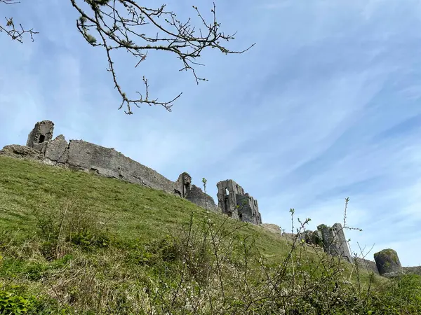 stock image View to Corfe Castle, Dorset, England