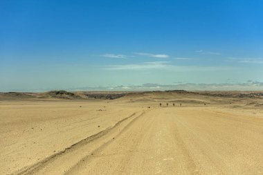sand road through the moon landscape landscape near Swakopmund, Namibia