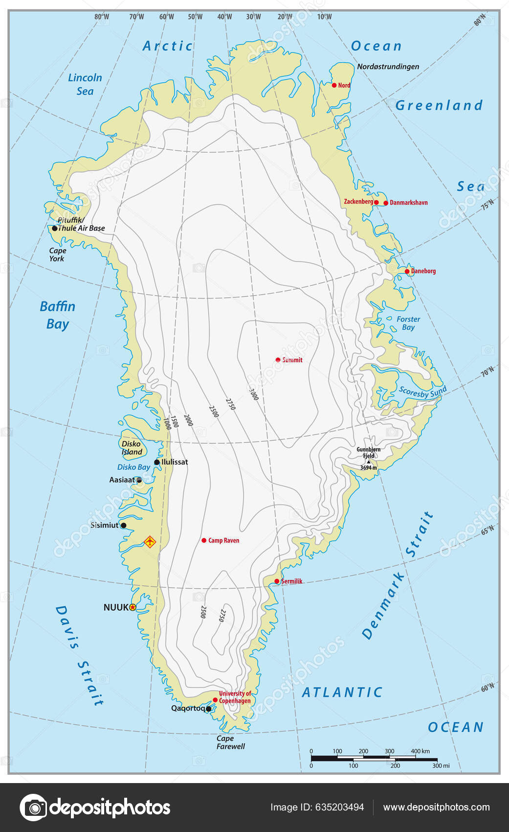 Harta Vectorială Statului Autonom Groenlanda Vectori de stoc ©Lesniewski  635203494