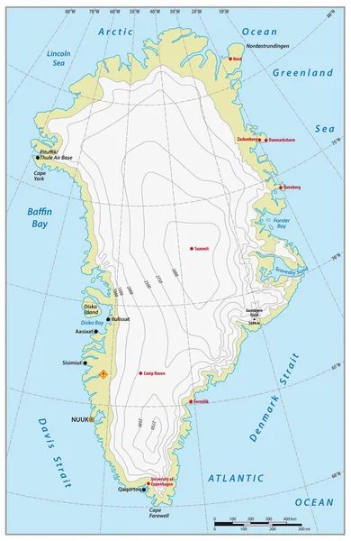 Grönland Özerk Devlet Vektör Harita — Stok Vektör