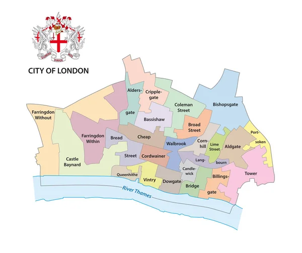 City London Administrative Map Coat Arms — Image vectorielle