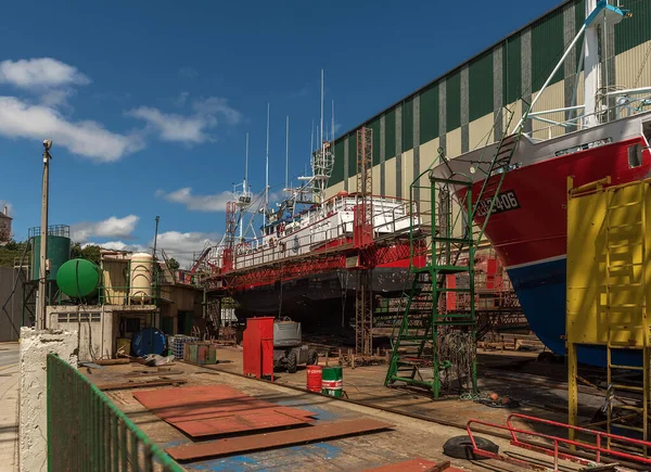 Burela Espagne Mai 2022 Navire Réparer Dans Chantier Naval Burela — Photo