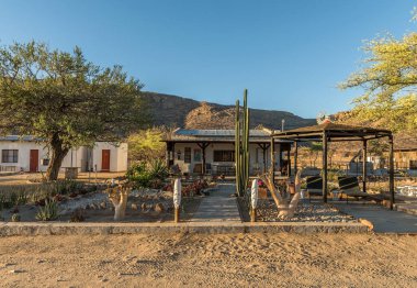ERONGO, NAMIBIA-DECEMBER 06, 2020: Guest farm in the Namibian Erongo Mountains