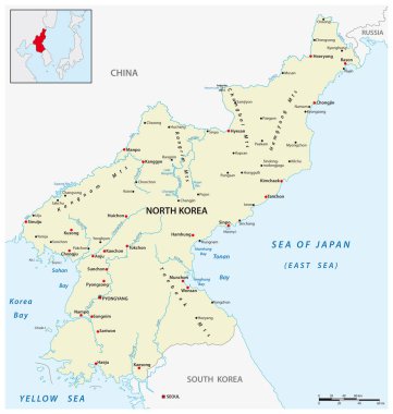 Vector map of Democratic Peoples Republic of Korea, North Korea