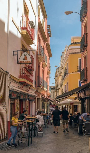 Seville Španělsko Květen 2022 Malá Ulice Starém Městě Sevilla Andalusie — Stock fotografie