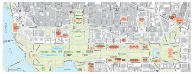 Washington DC, ABD 'deki Ulusal Alışveriş Merkezi' nin yol haritası.