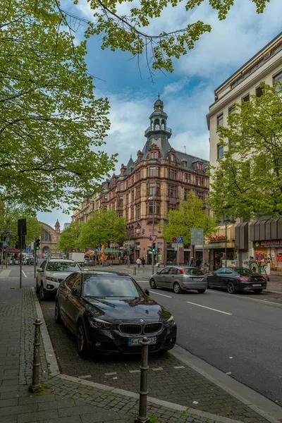 Frankfurt Main Alemanha Abril 2023 Edifícios Longo Kaiserstrasse Centro Cidade — Fotografia de Stock