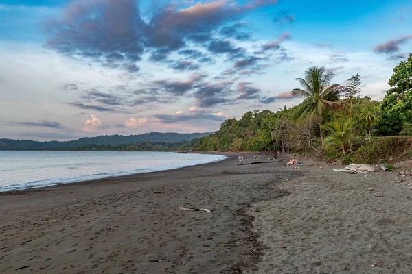 Drake Bay Costa Rica March 2017 Tourrists Beach Small Town — стоковое фото