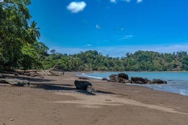 Puntarenas, Kosta Rika 'nın küçük Drake Körfezi' ndeki kumsal.