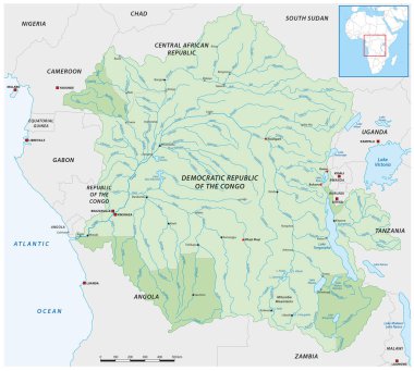 Kongo nehir havzasının vektör haritası, Afrika