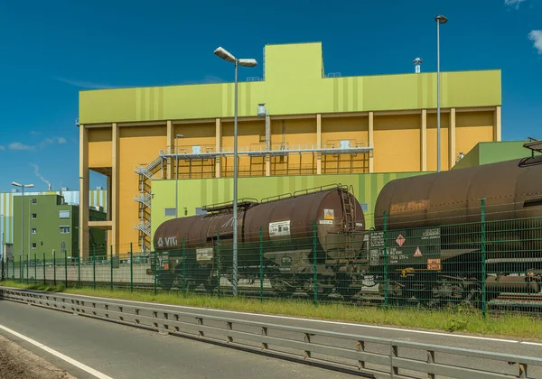 Incineradora Residuos Industriales Parque Industrial Frankfurt Hoechst —  Fotos de Stock