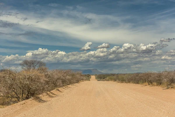 Route Gravier Non Asphaltée Dans Nord Namibie — Photo