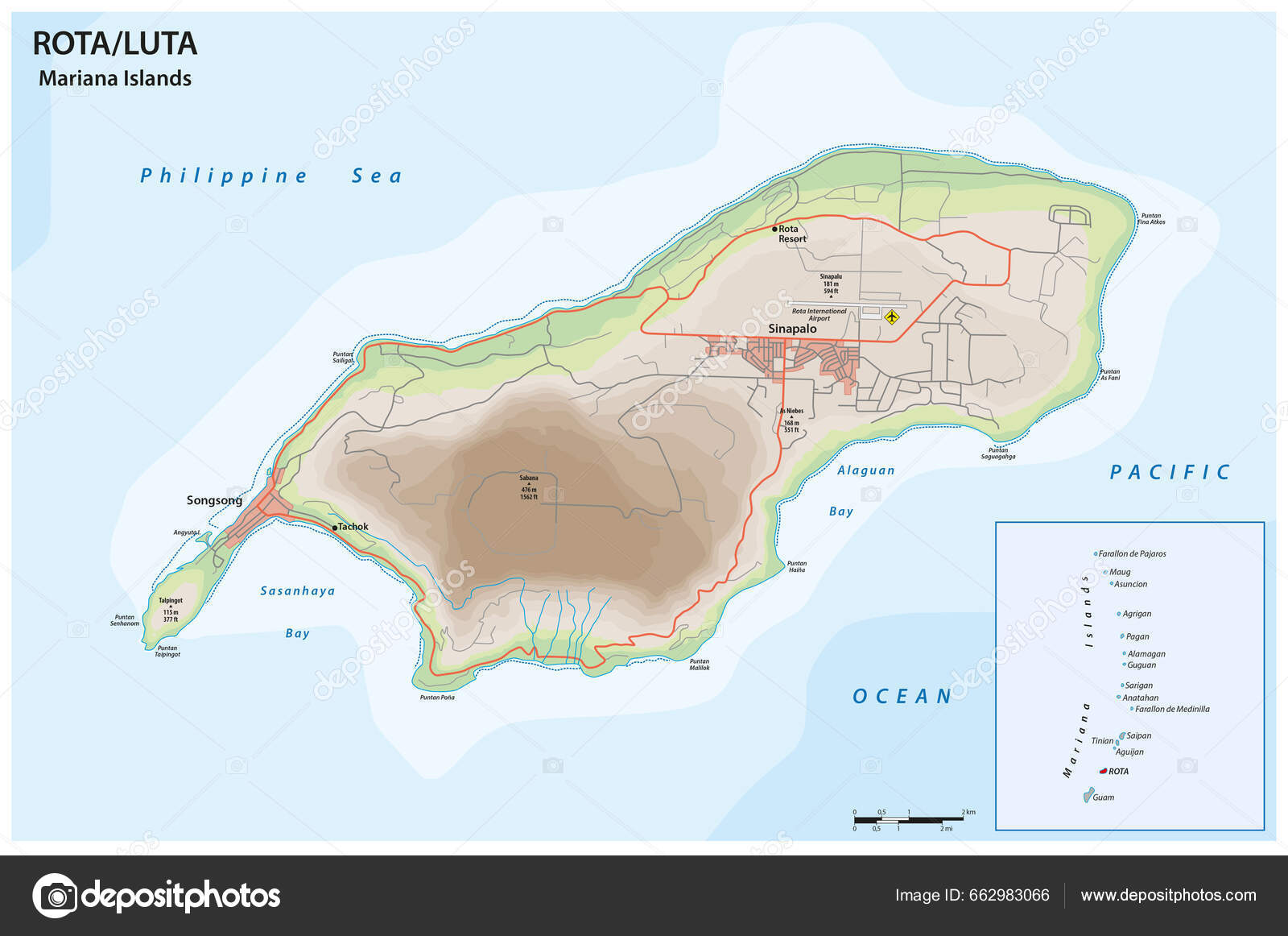 마리아나 제도의 의도로 스톡 벡터 - ©Lesniewski 662983066