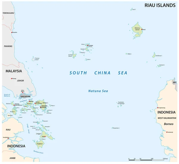 Peta Vektor Kepulauan Indonesia Riau - Stok Vektor