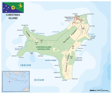 Hint Okyanusu 'ndaki Avustralya Noel Adası Haritası