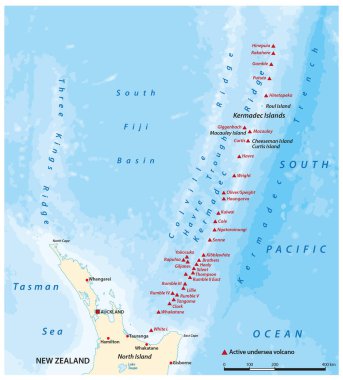 Kermadec Adaları ve Sırtı Haritası, Yeni Zelanda