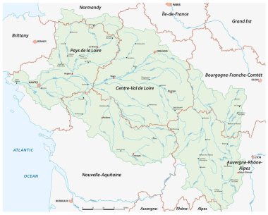 Loire nehir sisteminin haritası, Fransa