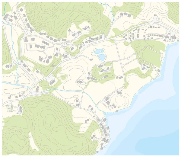 Detaljerad Topografisk Vektorkarta — Stock vektor