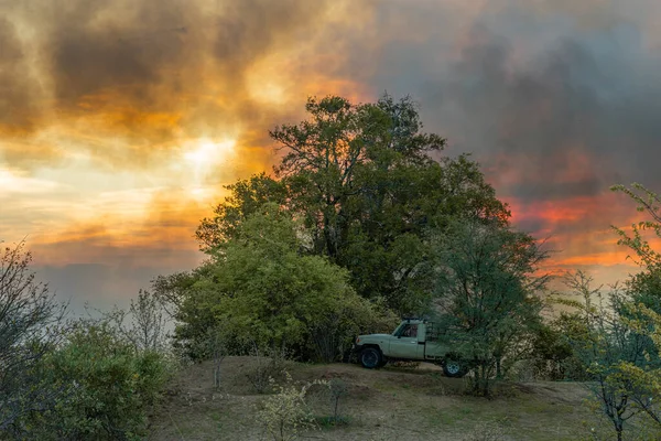 Bushfires Kwando River Zambezi Region Namibia — Stock Photo, Image