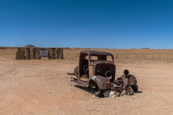 Namib Naukluft National Park Namibia Dezembro 2023 Old Car Wreck — Fotografia de Stock