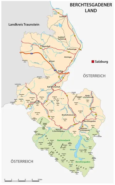 バイエルン ドイツ バイエルン地方のロードマップ — ストックベクタ