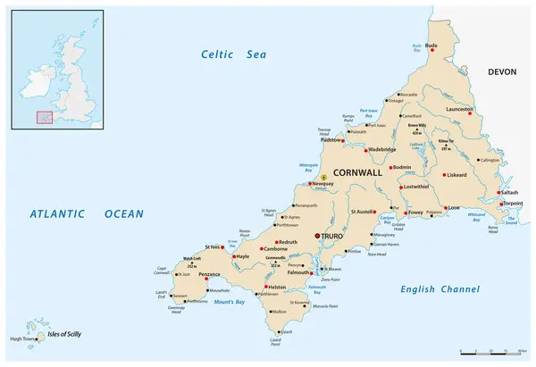 トウモロコシウォールのベクターマップとスカイリー ユナイテッド王国の島々 — ストックベクタ