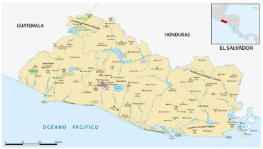 Orta Amerika eyaleti El Salvador 'un vektör haritası
