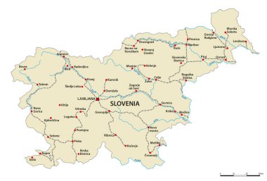 Slovenya 'daki ana demiryolu rotalarının haritası