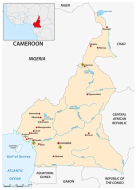 Afrika Kamerun Devleti 'nin basit haritası