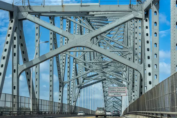 stock image PANAMA CITY, PANAMA-MARCH 03, 2019: the bridge of the americas entrance to the panama canal in the west of panama city