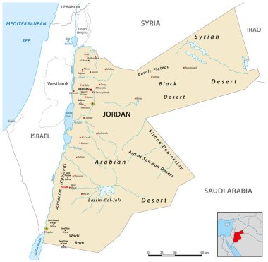 Ürdün Krallığı vektör haritası
