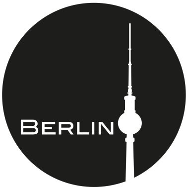 Yuvarlak siluet TV kulesi olan Berlin logosu